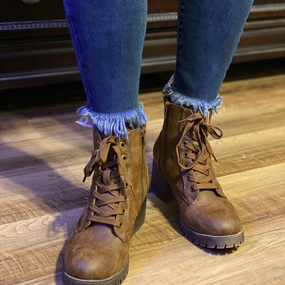 Brown Combat Boots - Picture 3 of 4